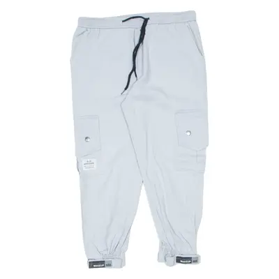 STUDIOS Cargo Jogger 3/4 Length Trousers Grey Relaxed Tapered Mens W30 L22