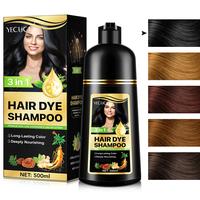 Black Hair Dye Shampoo for Woman & Man, Argan Hair Color Shampoo 3 in 1, Semi-Permanent Gray Hair Coverage, Mild Formula - 50...