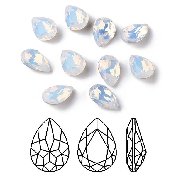 Faceted Teardrop K9 Glass Rhinestone Cabochons