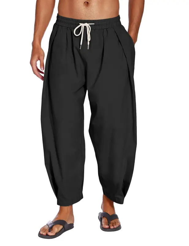 Loose Yoga Pants with Pockets (US Only), Black / XXXL