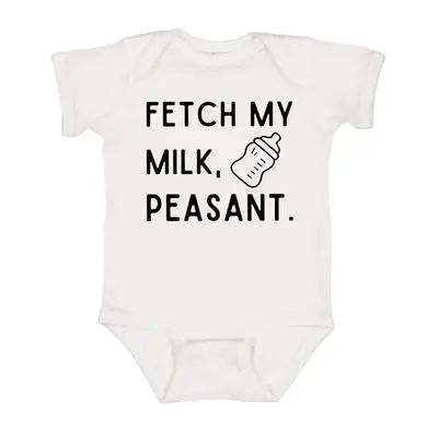 Fetch My Milk Peasant Baby Onesie, Cotton Baby Clothes Girl Boy