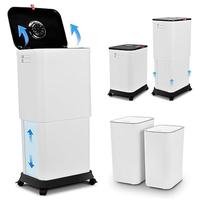 Pukomc Telescopic Kitchen Waste Bin with Lid, 8L to 45L Adjustable Capacity, Plastic Slim Tall Design, Suitable for Indoor & ...