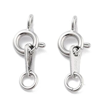925 Sterling Silver Spring Ring Clasps