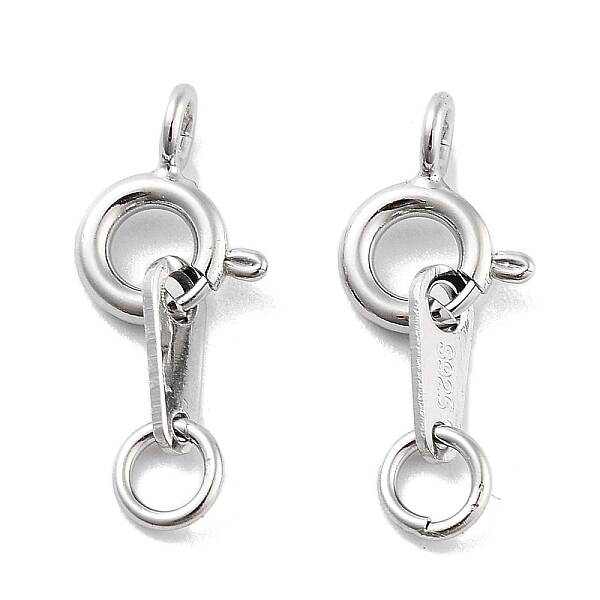 925 Sterling Silver Spring Ring Clasps