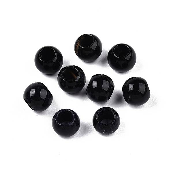 Dyed Natural Black Agate Beads