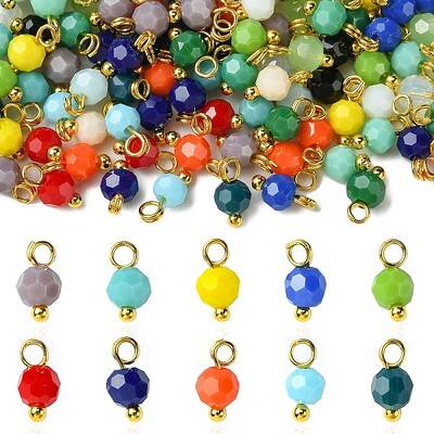 190Pcs 19 Colors Opaque Glass Pendants