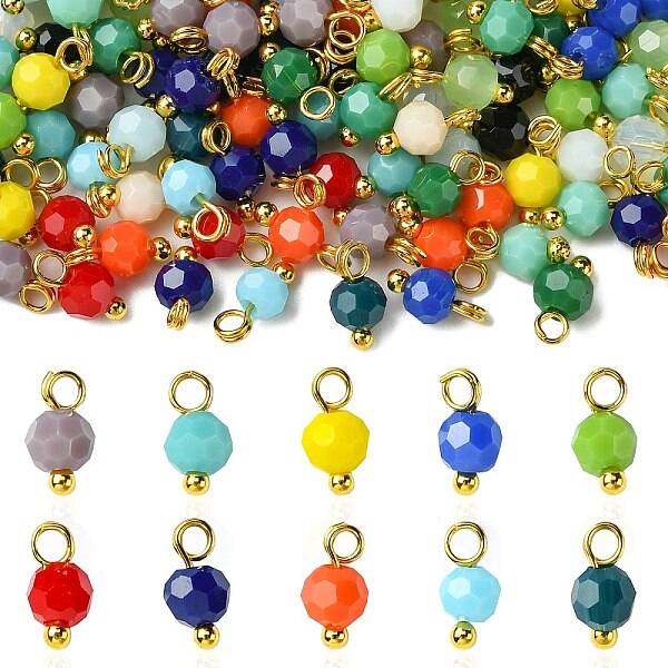 190Pcs 19 Colors Opaque Glass Pendants