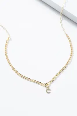 Rhett Initial Necklace | Metal Color: Gold | Style: C