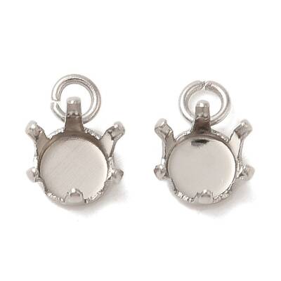 304 Stainless Steel Charms Rhinestone Claw Settings