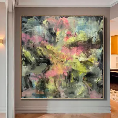 Extra Large Acrylic Abstract Colorful Painting On Canvas Texture Fine Art Handmade Oil Painting Modern Art | MORNING IN THE F...