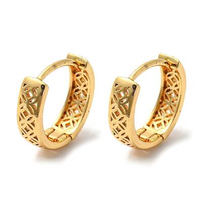 Brass Hollow Hoop Earrings