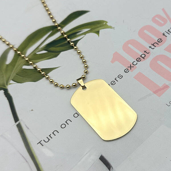 Stainless Steel Military Dog Tag Pendant Necklaces