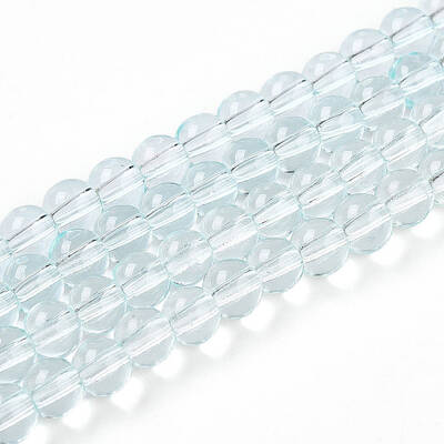 Baking Paint Transparent Glass Beads Strands