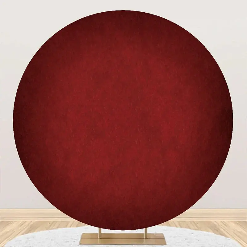 Round Red Solid Abstract Texture Birthday Backdrop - Aperturee