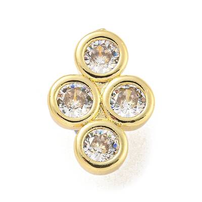 Brass Pave Clear Cubic Zirconia Slide Charms