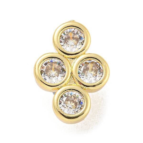 Brass Pave Clear Cubic Zirconia Slide Charms