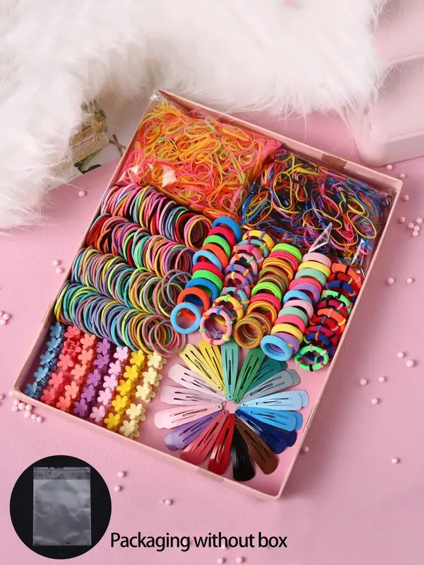 Sweet Fashion Colorful Elastic Hair Ties As Valentine's Day Gift, Cute Cartoon Metal Hair Clips, Mini Floral Hair Clips Set, ...