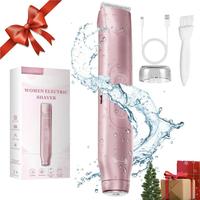 Bikini Trimmer for Women, Electric Shaver and Razor Rechargeable 2-in-1/3-in-1 Body and Facial Epilator, Dual Heads for Painl...