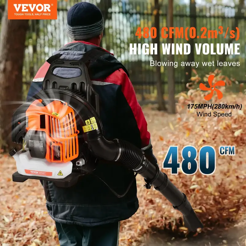 VEVOR Backpack Leaf Blower, Various specifications, 2-Cycle Leaf Blower with Fuel Tank, Ideal for Lawn Care, Leaf Cleaning, a...