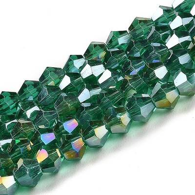 Transparent Electroplate Glass Beads Strands
