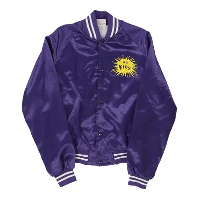 Age 13-14 Auburn Graphic Baseball Jacket - Small Purple Polyester