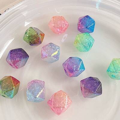 Transparent Crackle Acrylic Beads
