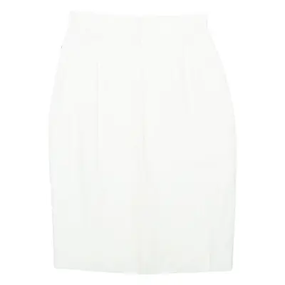 GIORGIO GRATI Womens Pencil Skirt Cream Knee Length Linen M