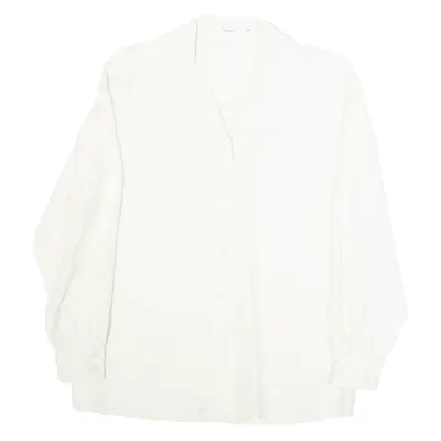 SAPPHIRE Womens Shirt Beige Long Sleeve Silk L