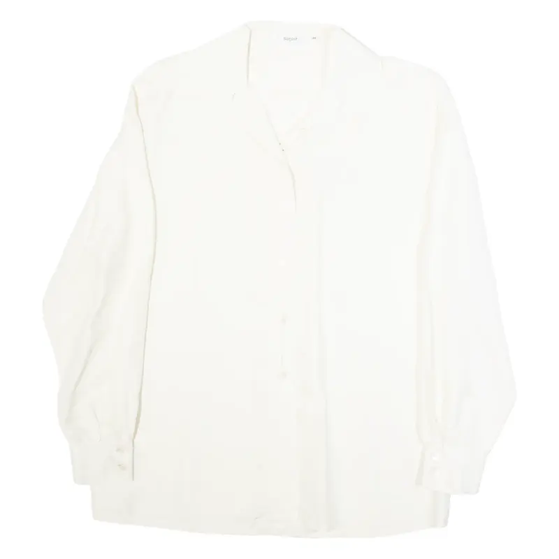 SAPPHIRE Womens Shirt Beige Long Sleeve Silk L