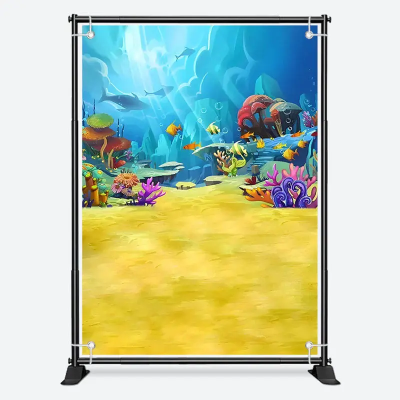 Underwater World Cetacean Fish Birthday Backdrop - Aperturee