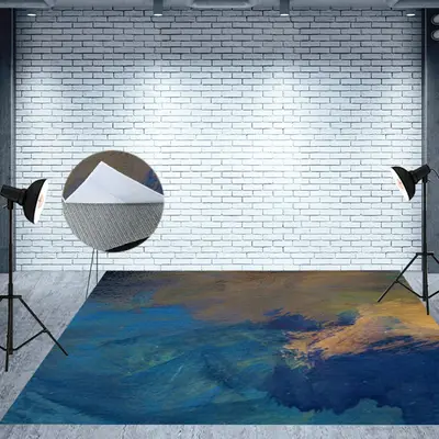 Aperturee Abstract Blue Brown Mixed Texture Fabric Floor Mat | Photography Floor Drops | Floor Backdrop Photography | Floor P...