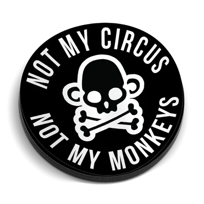 Not My Monkeys Hard Hat Decal