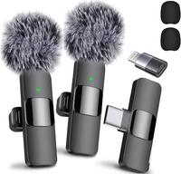 2 pcs 2 in 1 Wireless Lavalier Microphone for iPhone, Android - Noise Reduction for Video Mini  Microphone With USB-C and IOS...