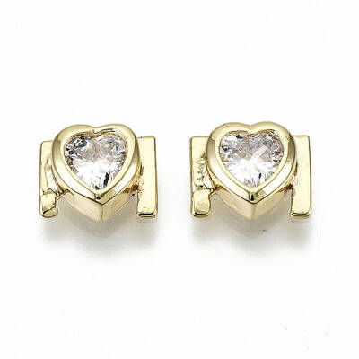 Brass Micro Pave Clear Cubic Zirconia Cabochons