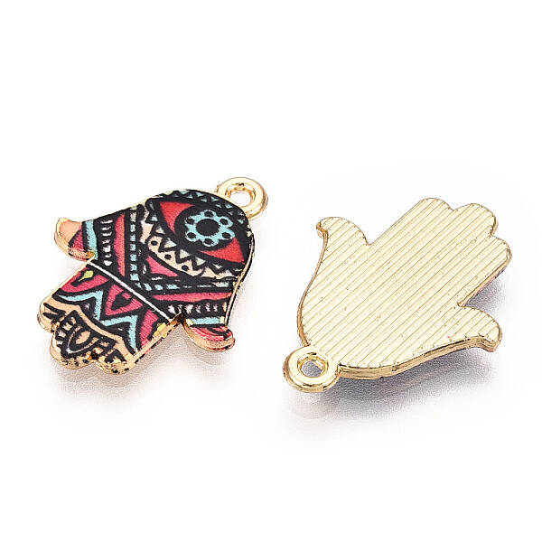 Printed Light Gold Tone Alloy Pendants