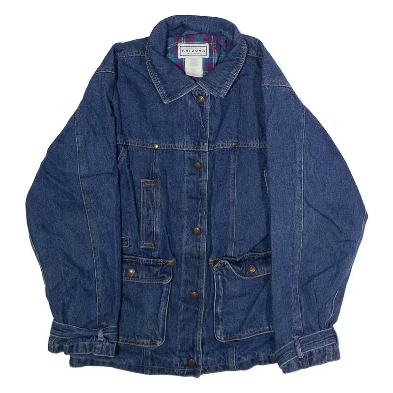 ARIZONA JEAN COMPANY Girls Blanket Lined Denim Jacket Blue 90s L