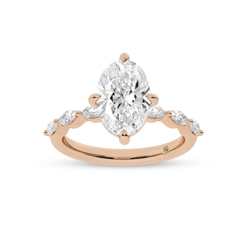 Cabo Oval Lab Grown Diamond Engagement Ring | 18K Rose Gold 4 CT. TW.