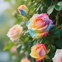 100 Rainbow Rose Seeds – Grow Stunning Multicolor Roses at Home, Eye-Catching and Easy to Plant, Ideal for Garden or Patio ...