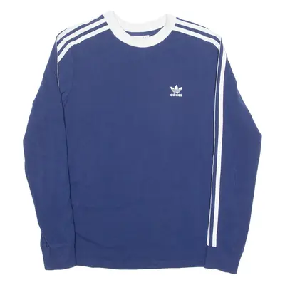 ADIDAS ORIGINALS Womens T-Shirt Blue Long Sleeve Crew Neck UK 10