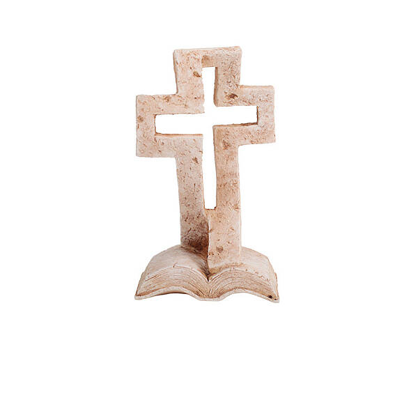 Resin Cross with Book Figurines