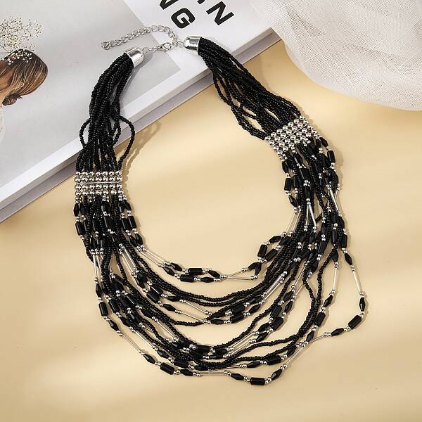 Bohemia Style Glass Seed Bead Multi-strand Necklaces