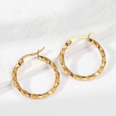 201 Stainless Steel Hoop Earrings