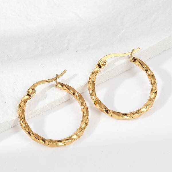 201 Stainless Steel Hoop Earrings