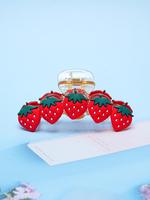 Cute Strawberry Design Hair Claw, Sweet Style Claw Clip for Women & Girls, Minimalist Headwear Suitable for Thick Hair, Fashi...