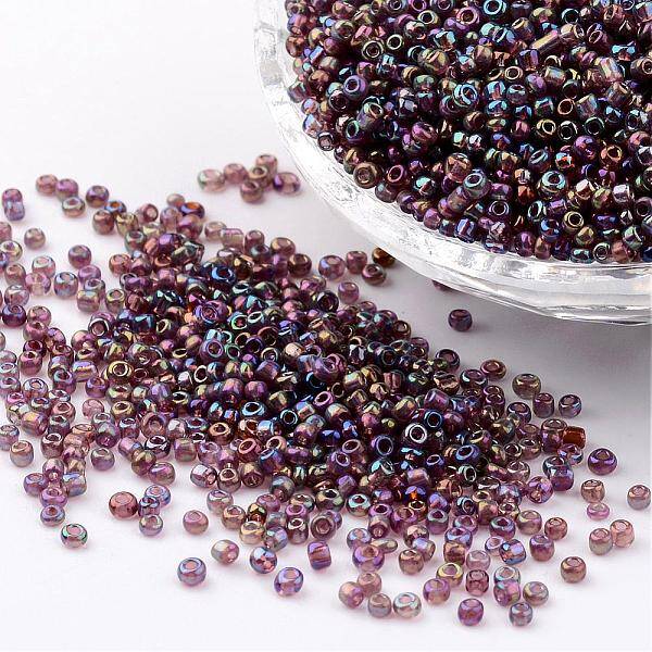 Round Transparent Colors Rainbow Glass Seed Beads
