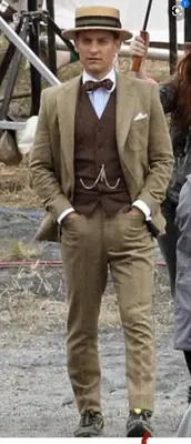 Mens Style#Pocket Suit Camel