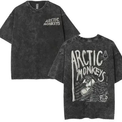 Arcticc Monkeys Inspired Retro Doodle T-Shirt - Oversized Album Print Washed Streetwear Tee Sweatshirt, Hoodie, Comfort Color...