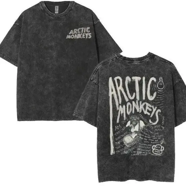 Arcticc Monkeys Inspired Retro Doodle T-Shirt - Oversized Album Print Washed Streetwear Tee Sweatshirt, Hoodie, Comfort Color...