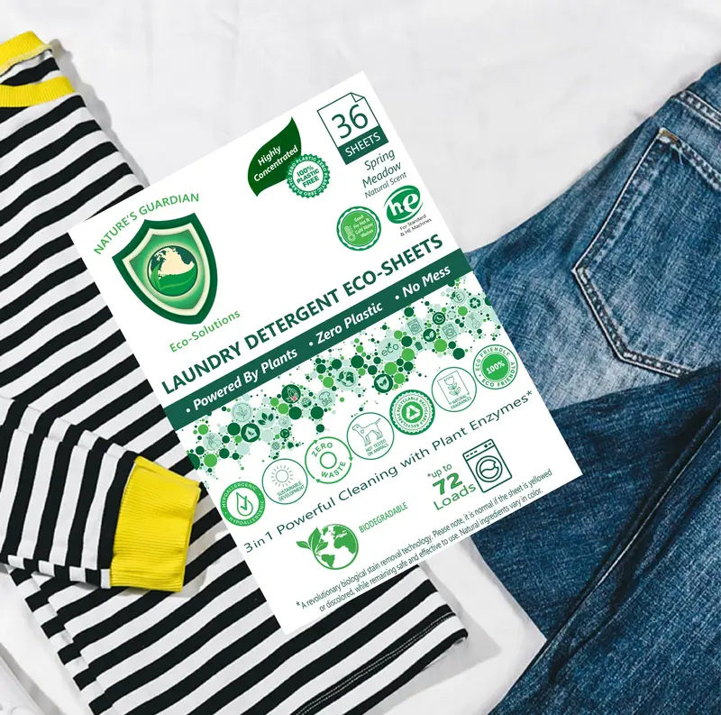 36 CT. (up to 72 loads) Ultra Concentrated Chemical-Free, Laundry Detergent Eco-Sheets | Unscented & Naturally Scented Option...