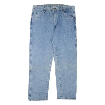 WRANGLER Mens Jeans Blue Regular Straight Acid Wash W36 L30